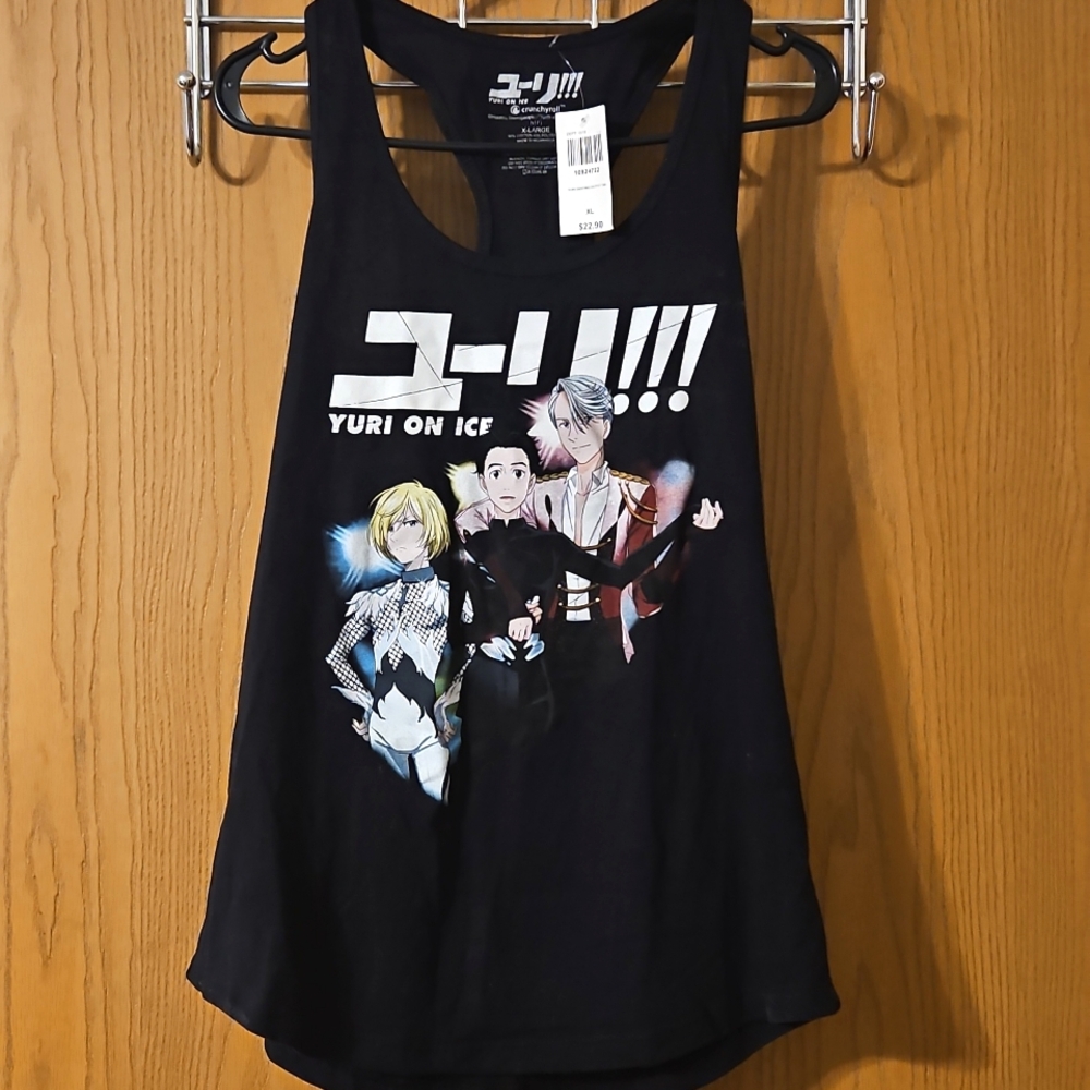 NWT Yuri on Ice XL Racerback Black Tank Top